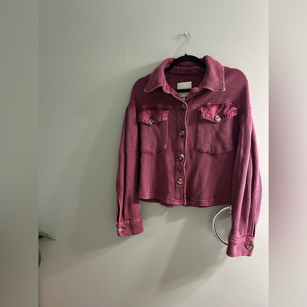 Bagatelle Collection waffle knit sweater jacket